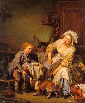 Jean Baptiste Greuze Painting - La figura del niño mimado Jean Baptiste Greuze